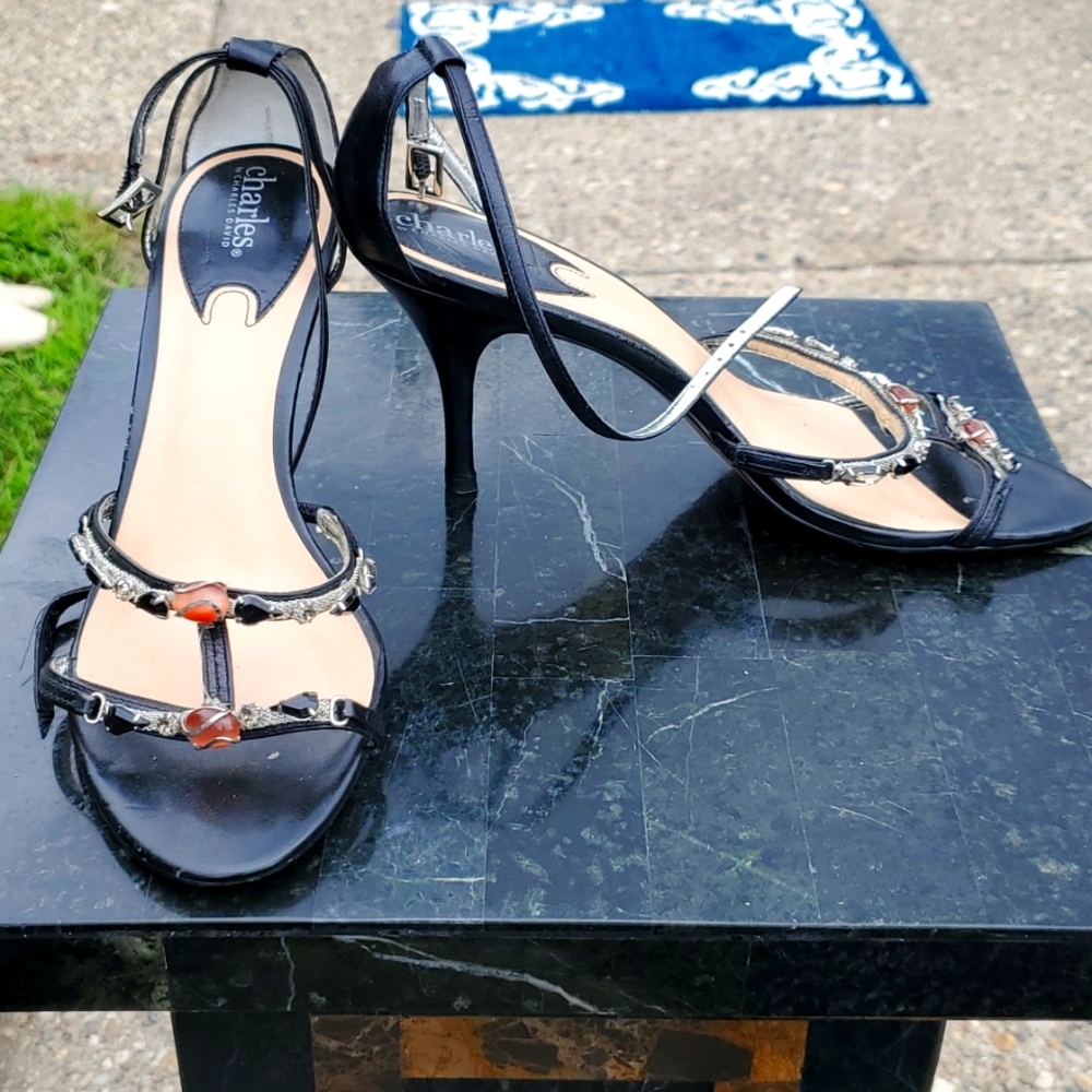 Black Heel Sandal by Charles David